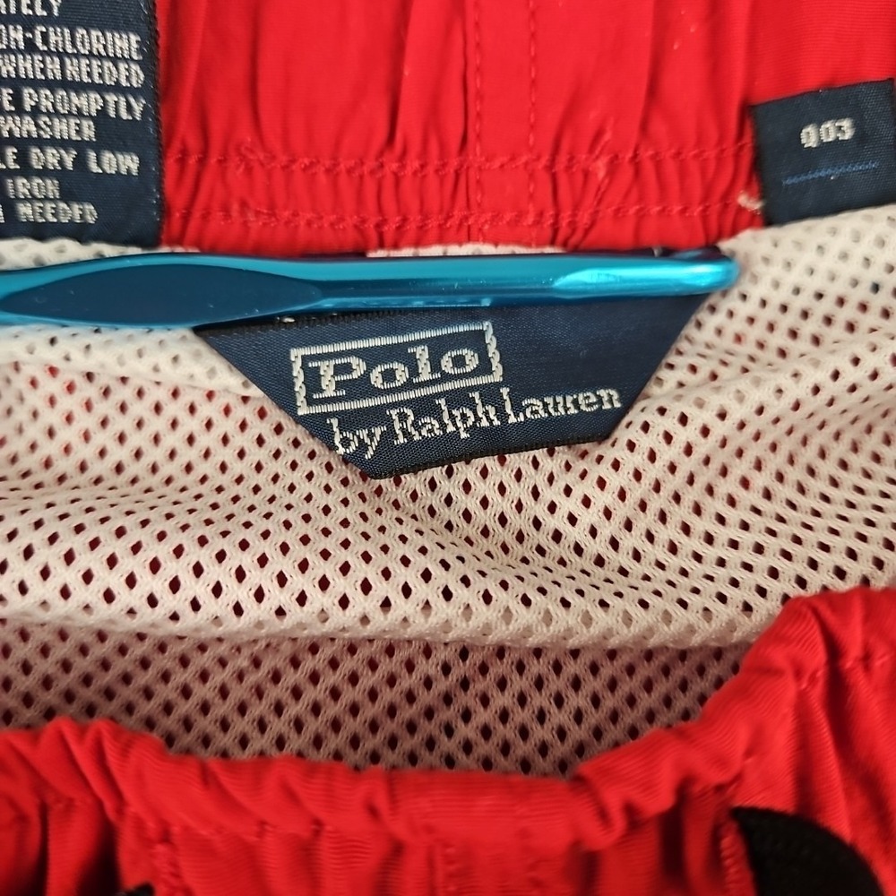 Polo Ralph Lauren Swim Trunks 2XL Red Lined Pony Men Board Shorts Bathing Suit - Picture 5 of 12